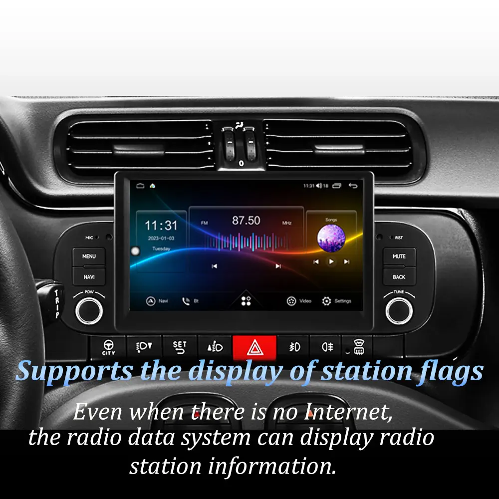 Фото Беспроводной автомобильный радиоприемник Carplay Android Auto, мультимедийный видеоплеер для Fiat Panda 2013-2020, стерео GPS-навигация, 2 Din, головное устройство №4