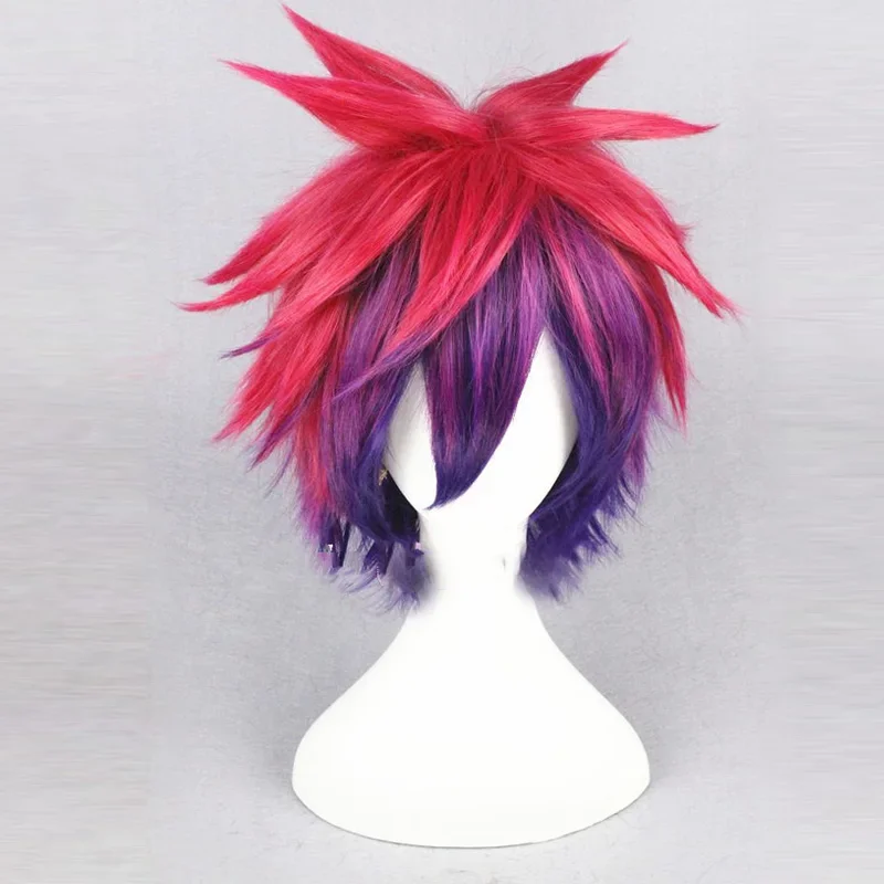 30 см разноцветный короткий пушистый многослойный синтетический парик No Game No Life Sora, костюм для косплея, термостойкое волокно