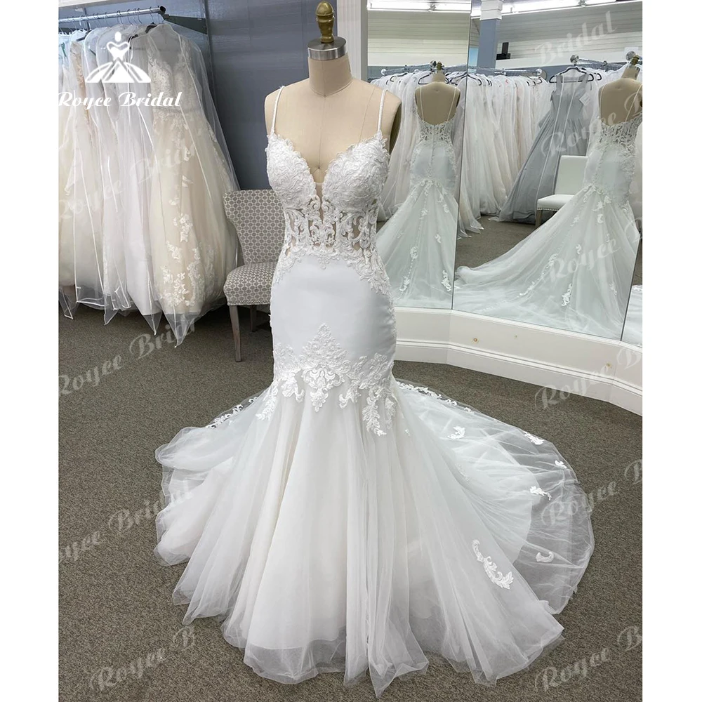 Роскошное кружевное свадебное платье Roycebridal в стиле бохо, свадебное платье с длинным шлейфом и открытой спиной, 2024