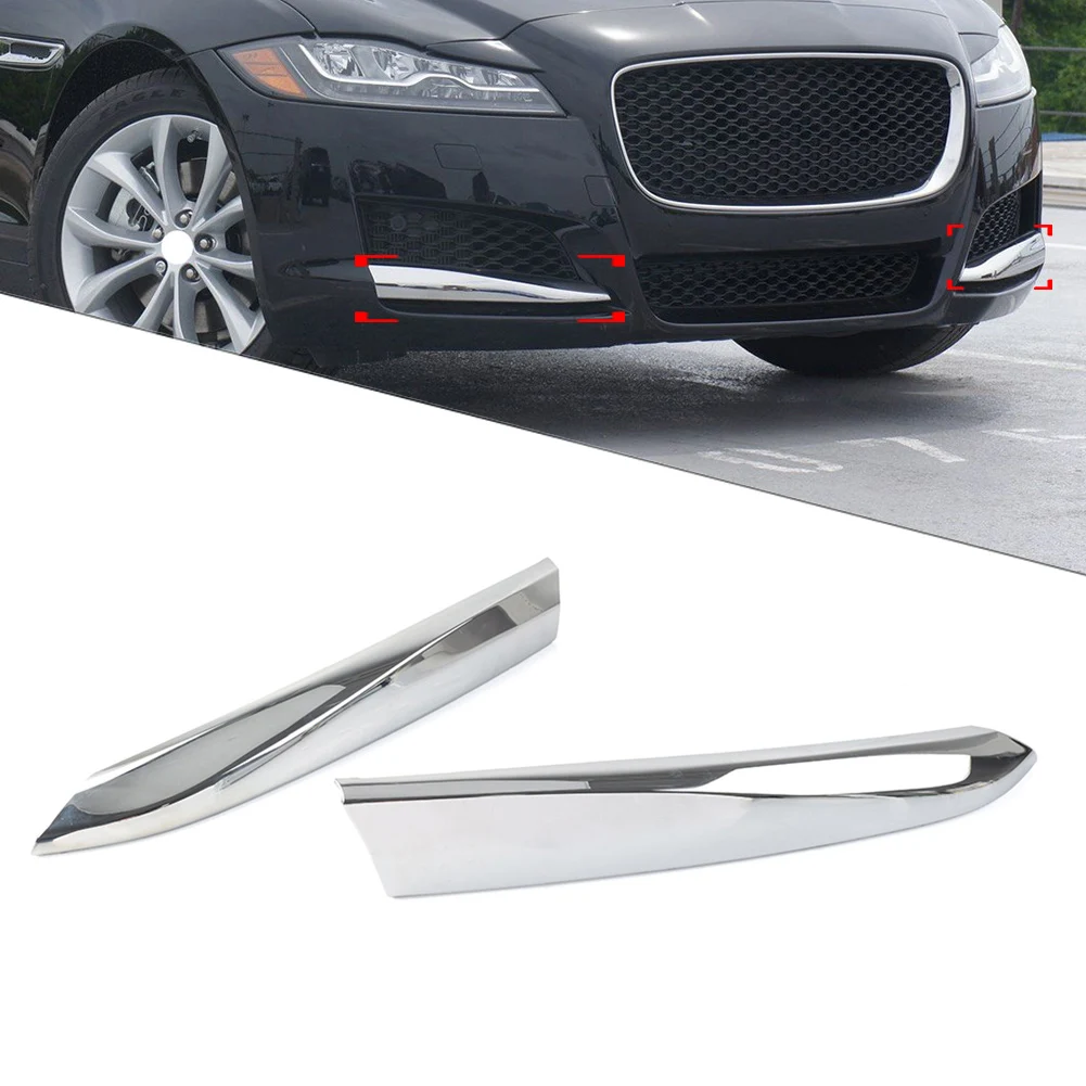 2 шт., Хромированные вставки для переднего бампера автомобиля Jaguar XF 2016 2017 2018 2019