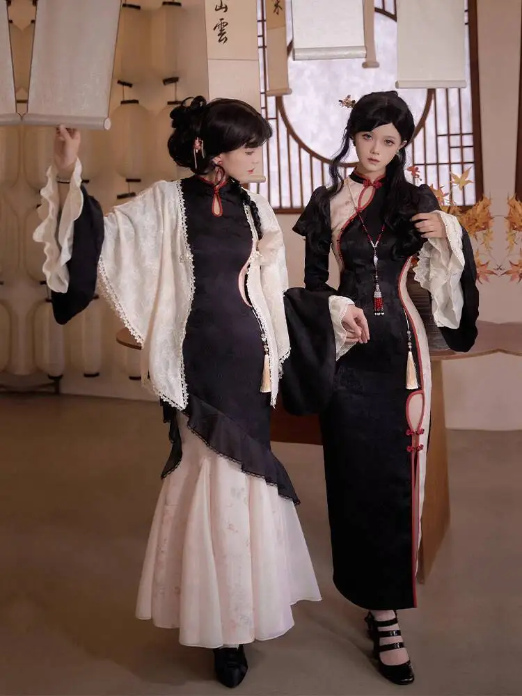 Фото 2025 улучшенное китайское платье Cheongsam в стиле Лолиты, женское элегантное летнее платье Cheongsam с коротким рукавом в национальном стиле Jk Lolita, повседневное платье Lo №2