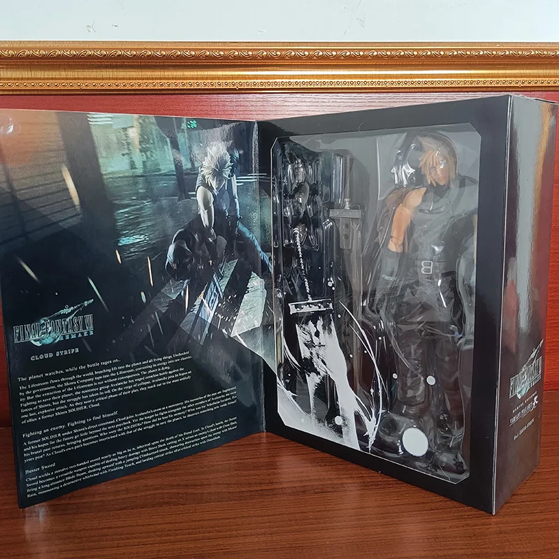 Фото Экшн-фигурка Play Arts Kai Cloud Strife, ремейк, меч, модель игрушек, 28 см, шарнирная Подвижная кукла, подарок на день рождения №3