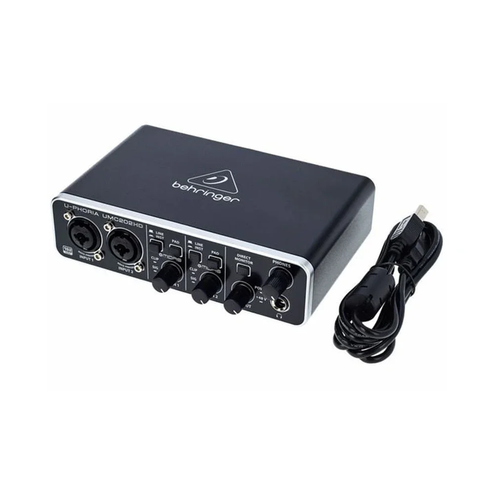 Звуковая карта Behringer U-Phoria UMC202HD USB-аудиоинтерфейс с 2 предусилителями Midas и звуковым оборудованием для студии Phantom Power 48 В (art.: 3920cdce61ddb) - 3920cdce61ddb