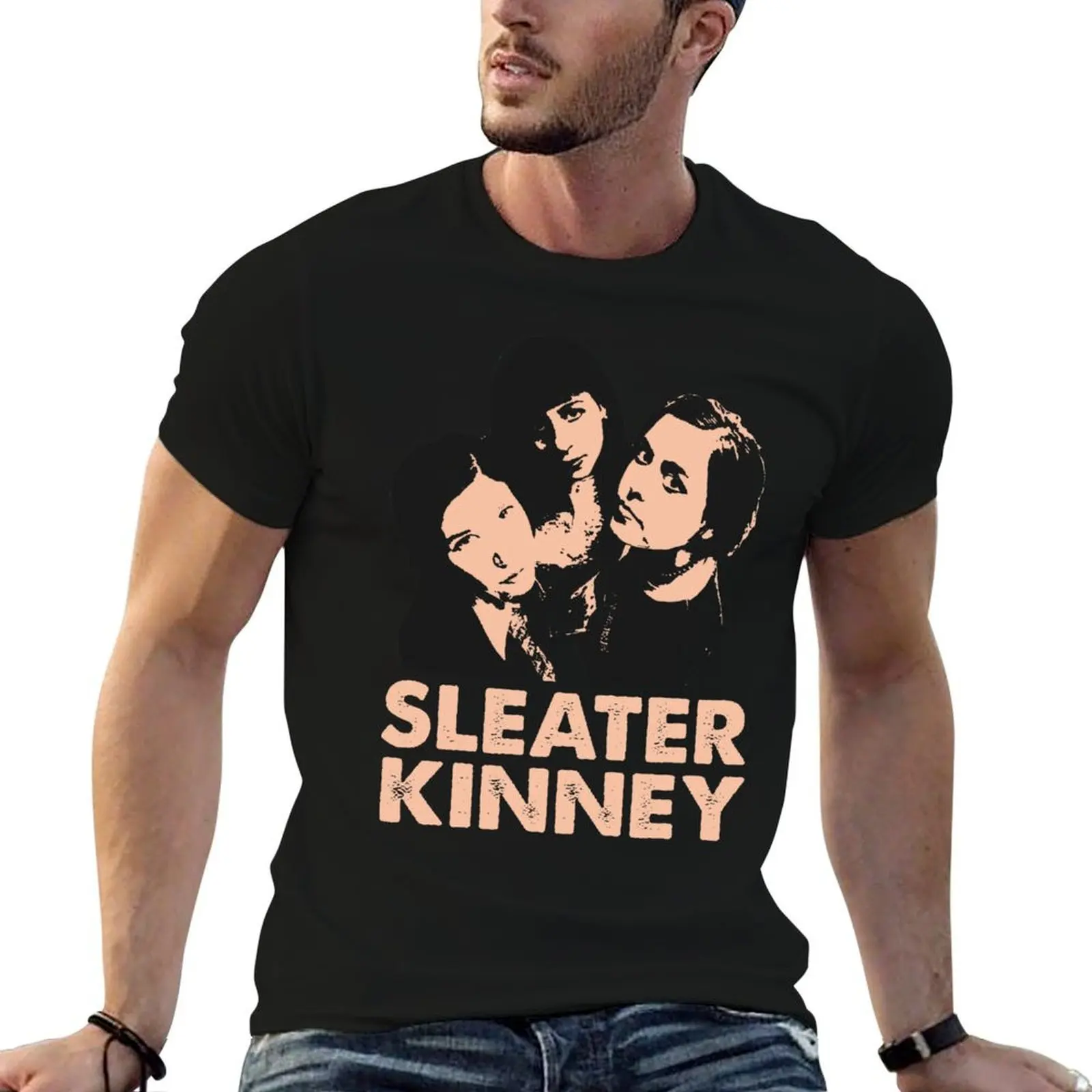 Футболка Sleater Kinney, футболки для мужчин, забавные мужские футболки с рисунком для мужчин, повседневная футболка