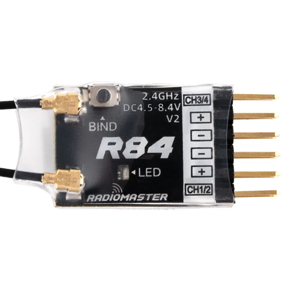 Radiomaster R84 V2 4-канальный совместимый PWM RC-приемник для передатчика Frsky D8 D16 SFHSS Radiomaster TX12 T16S