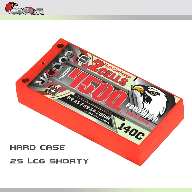 Фото CODDAR 4500mAh 2S 7.6V 140C LIHV NGE1/10 Electric Drift RC Car High Voltage №3