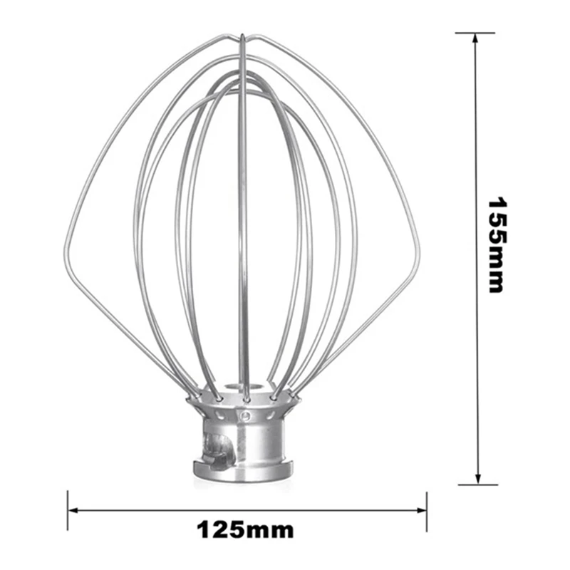 Фото Венчик из нержавеющей стали 5K452WW для кухонной машины 5KSM90-5KSM185 №4