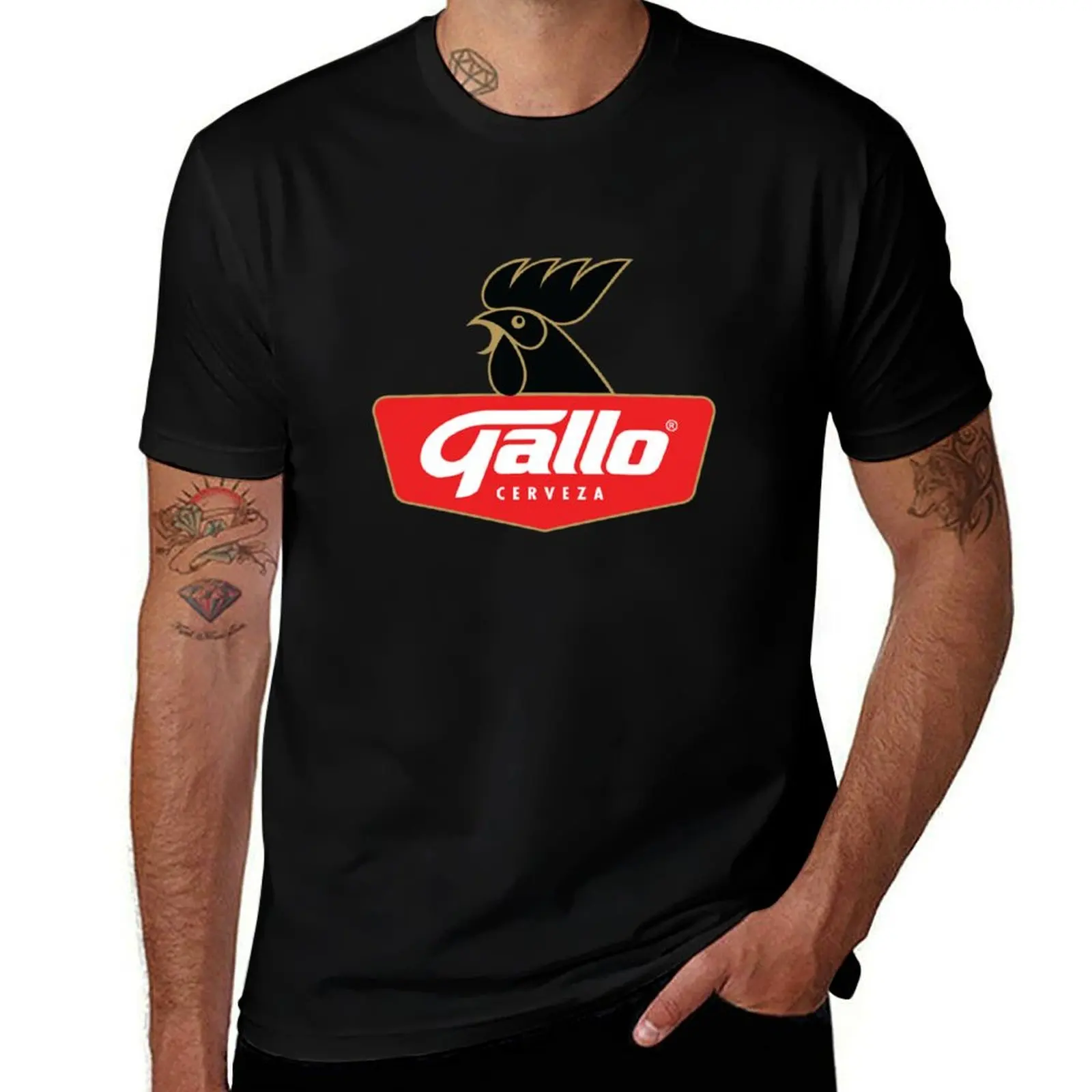Cerveza Gallo - футболка с изображением пива Гватемалы, заготовки с графикой, синие архивные рубашки, мужские рубашки с графикой
