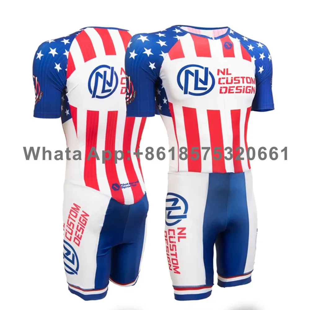 Мужской костюм для коньков Pro Team Triathlon Licra Speed, комбинезон для роликовых коньков, удобный летний костюм для быстрого катания на коньках