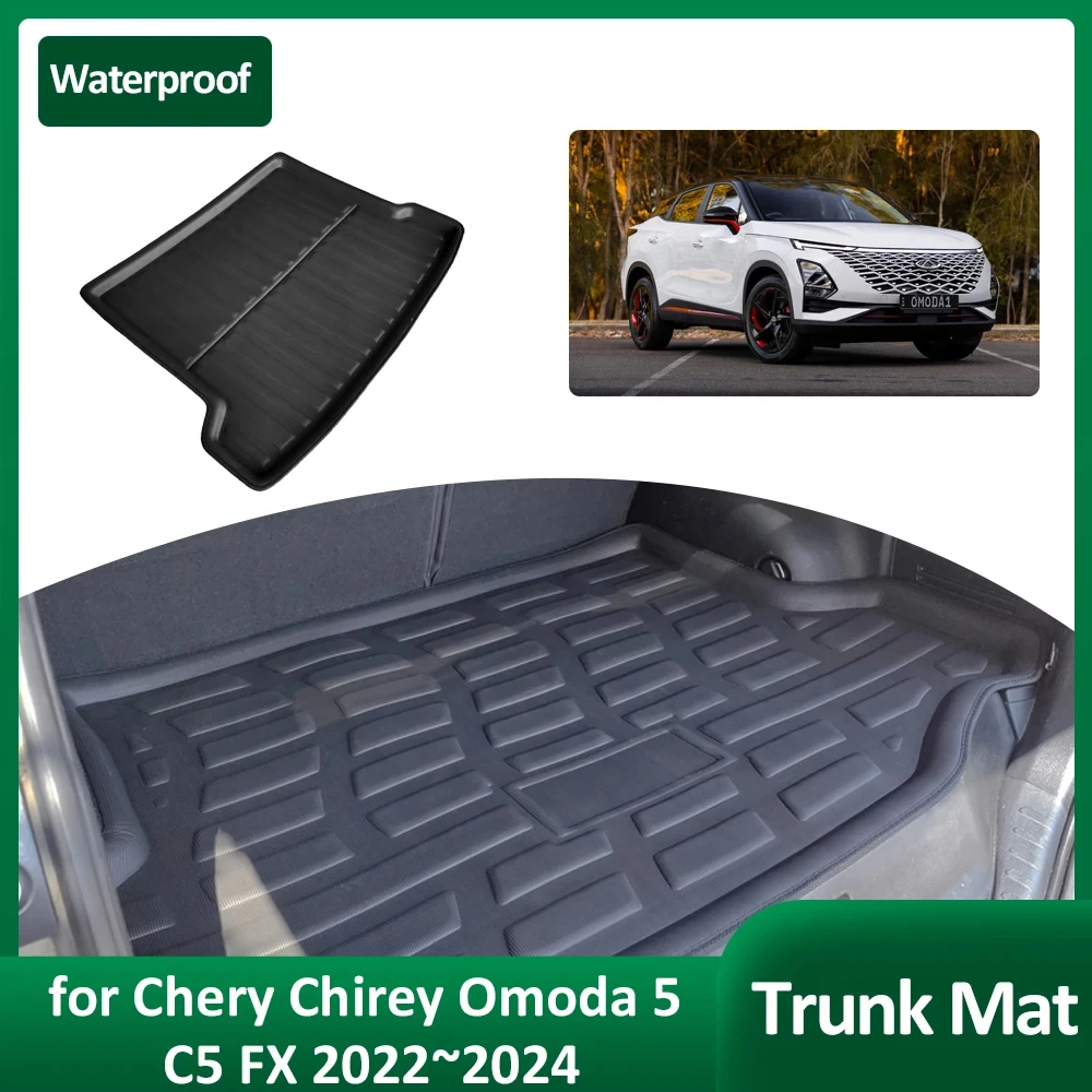 Коврик для багажника автомобиля для Chery Chirey Omoda 5 C5 FX 2022 ~ 2024 2023, коврик для багажа, водонепроницаемый поднос для Карго, подкладка для чехла, аксессуары