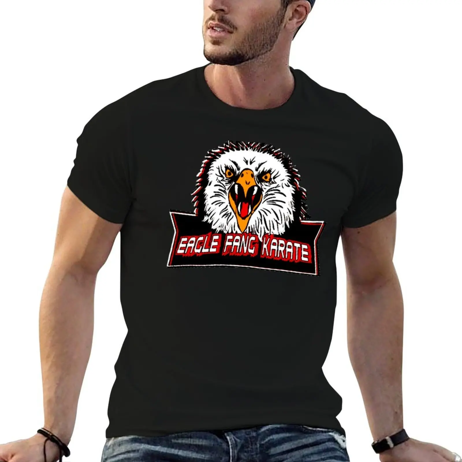 Футболка с логотипом Eagle Fang Karate, мужская футболка из 100% хлопка, роскошные брендовые футболки, дизайнерская футболка