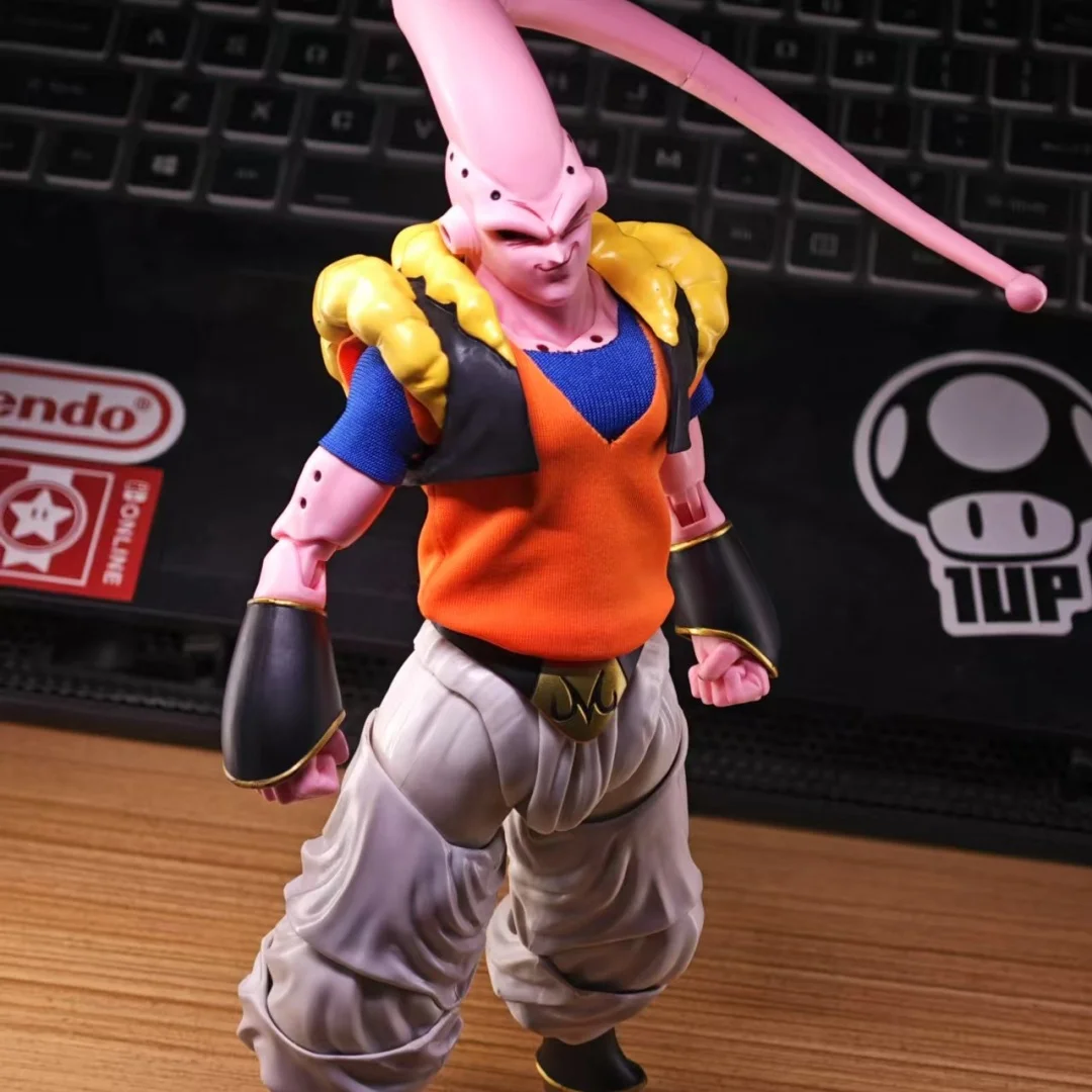 Dragon Ball Shf Аниме ручной работы Majin Buu Son Gohan Боевая форма Синий Желтый Жилет Встроенный Железный провод Подходит для игрушек 1/12