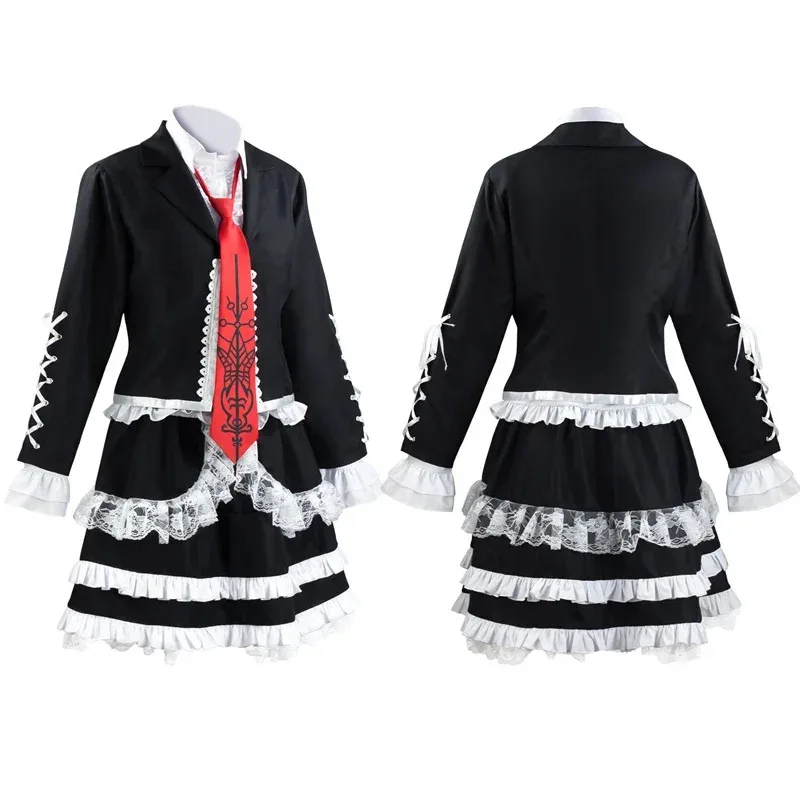 Фото Danganronpa Celestia Ludenberg Костюм Yasuhiro Taeko Косплей Парик Металлическое Костное Кольцо Одежда Включая Рубашка Галстук So ZBb; 4.f'7;j,3' №4