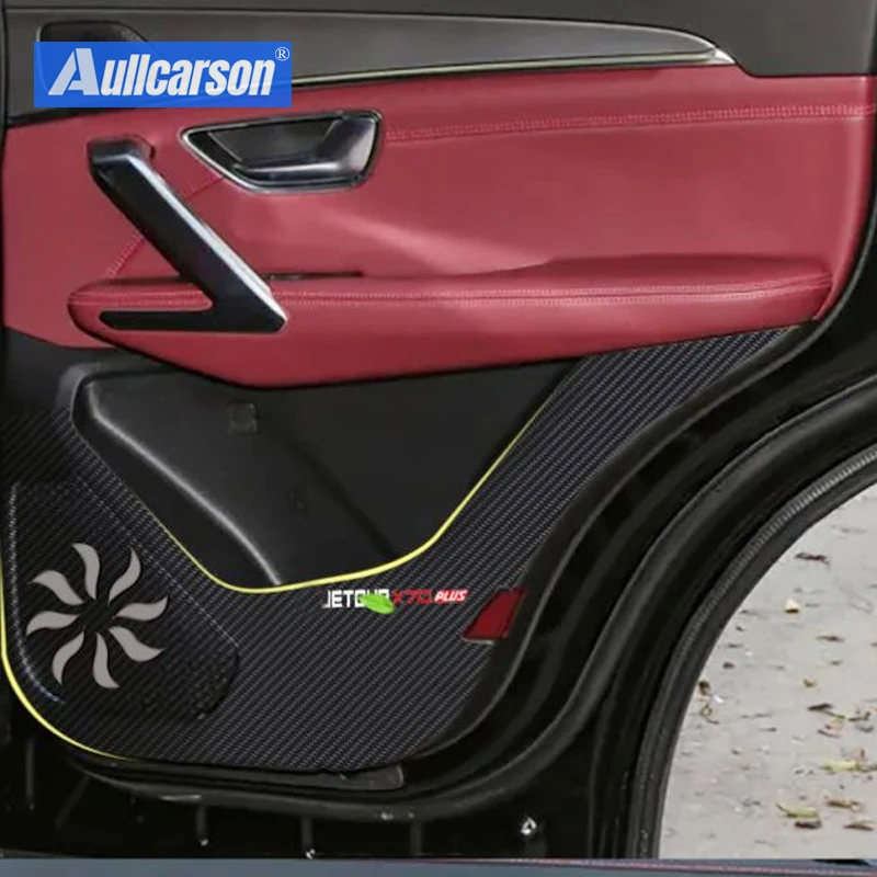 Фото Для Jetour X70 Plus 2023 2024, защитные наклейки на дверную противоударную накладку, углеродное волокно, внутренняя боковая пленка, автомобильные аксессуары, 4 шт. №4