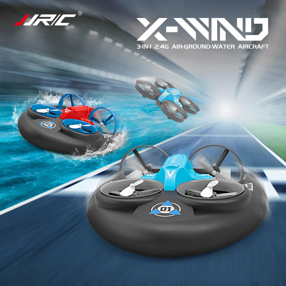 Дрон JJRC 2,4G Multi Play Sea, Land и Air три в одном безголовом режиме, возврат одним нажатием и съемные детские игрушки