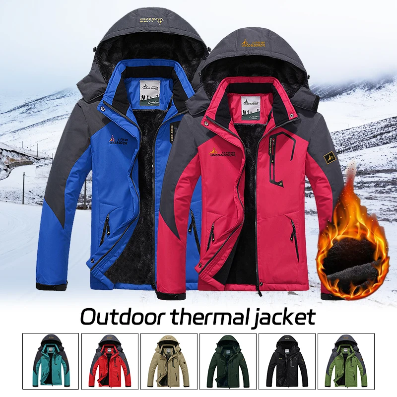 Unisex Winter Parka Men Women Thick Warm Windproof Fur Coats Male Hooded Anorak Jackets Ski Mountain Climbing Suit