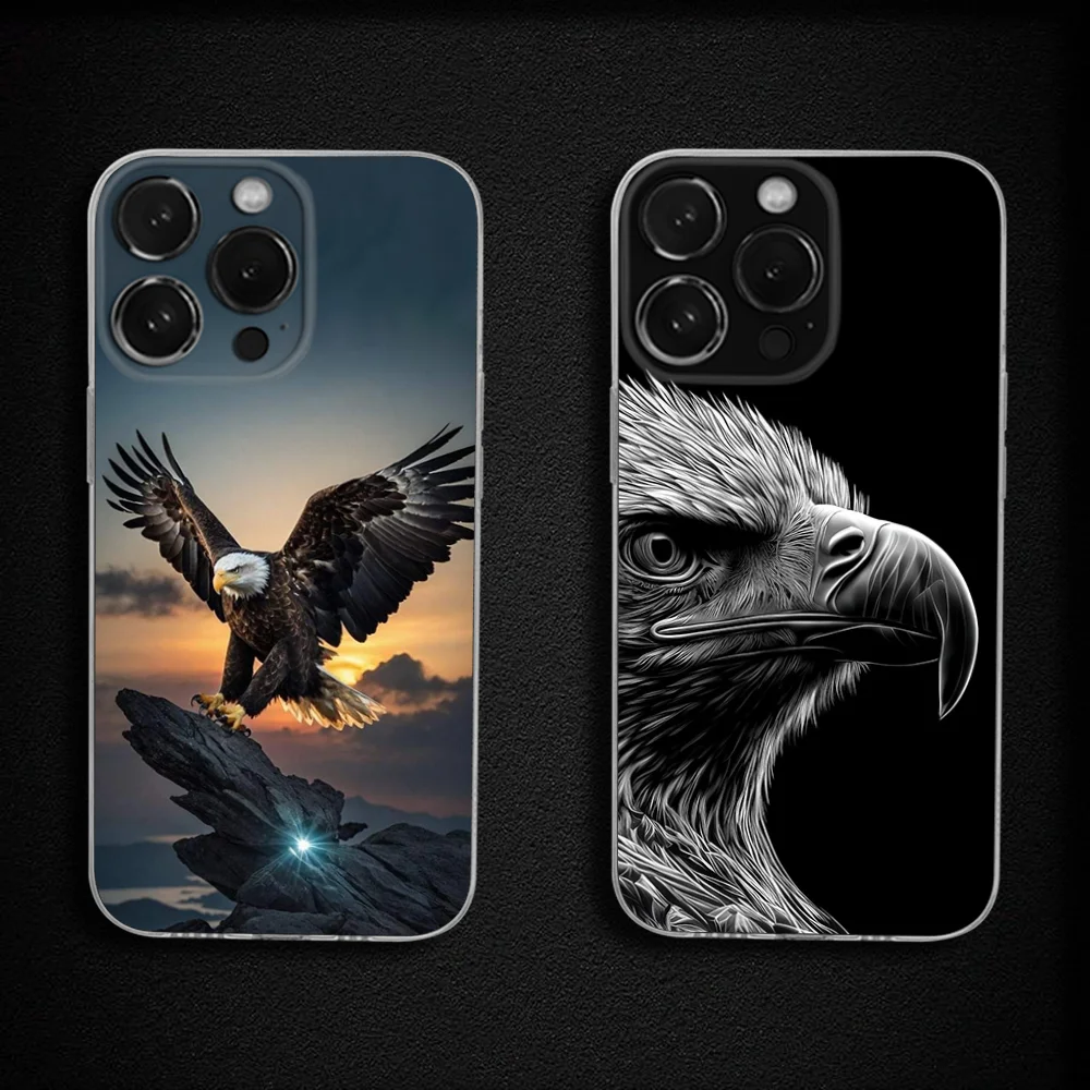 Чехол для телефона Birds COOL Eagle для iPhone 16,15,14,13,12,11 Plus, Pro, Max, XR, XS, X, Plus, SE, мини-прозрачный мягкий чехол