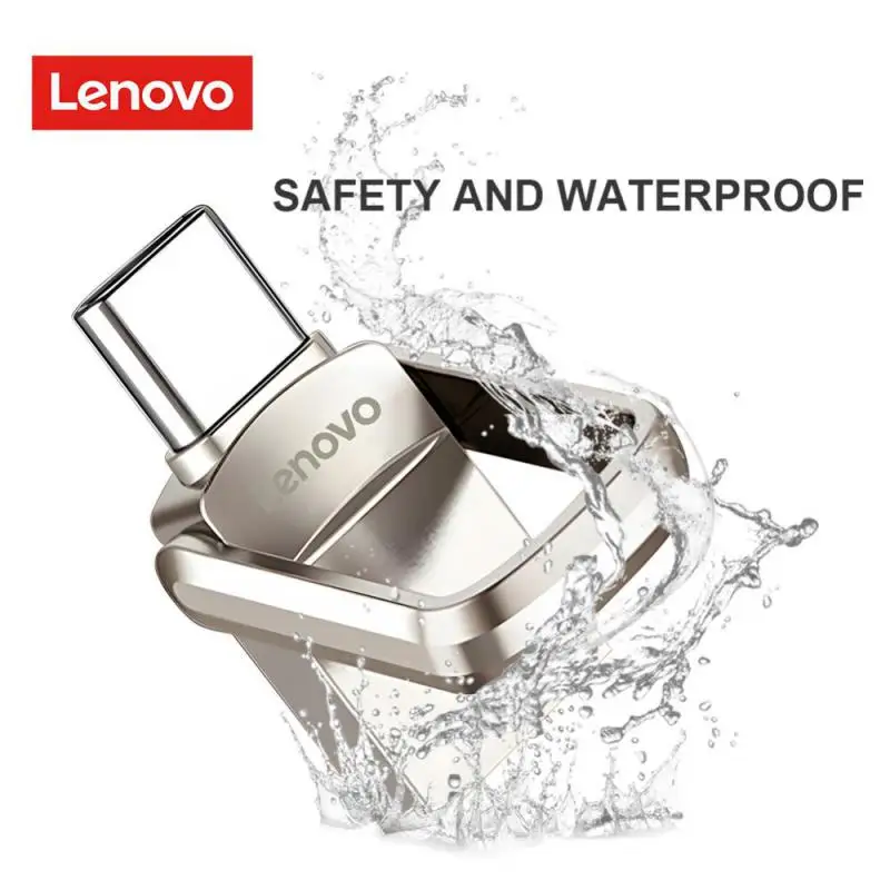Фото Оригинальный флэш-накопитель Lenovo USB 3,0, высокоскоростной Флэш-накопитель, 1 ТБ, металлический водонепроницаемый USB-накопитель Type-C для устройств хранения компьютеров №2