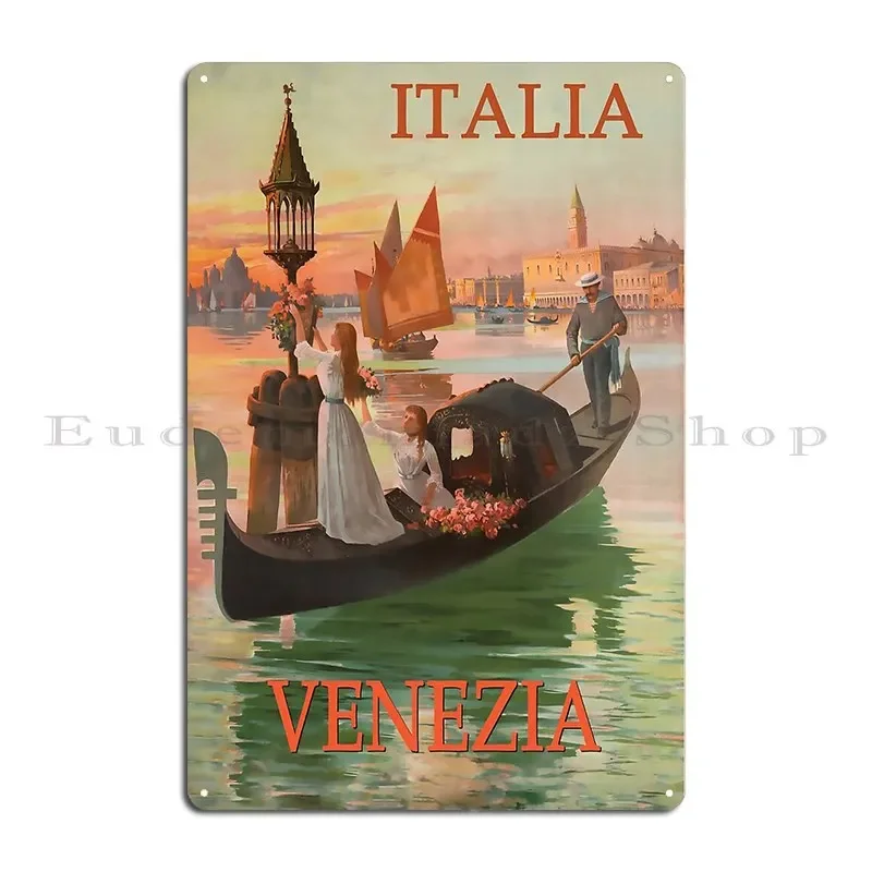 Italia Venezia винтажная металлическая табличка настенная роспись гараж Настенный декор персонаж жестяная вывеска плакат