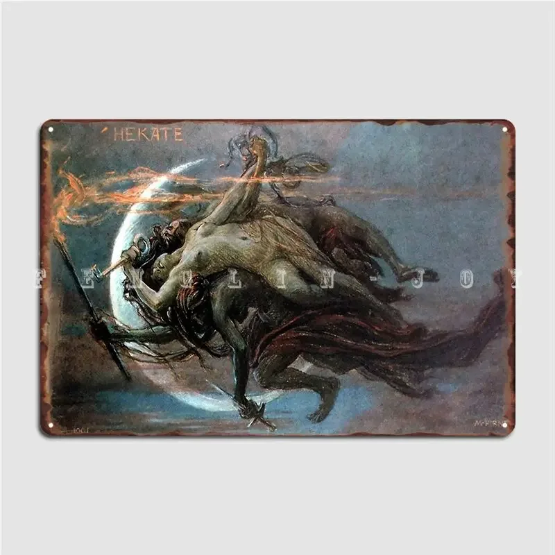 Металлический знак Hecate Maximilian Pirner, настенная роспись, настенный декор, печать, жестяная вывеска, плакат