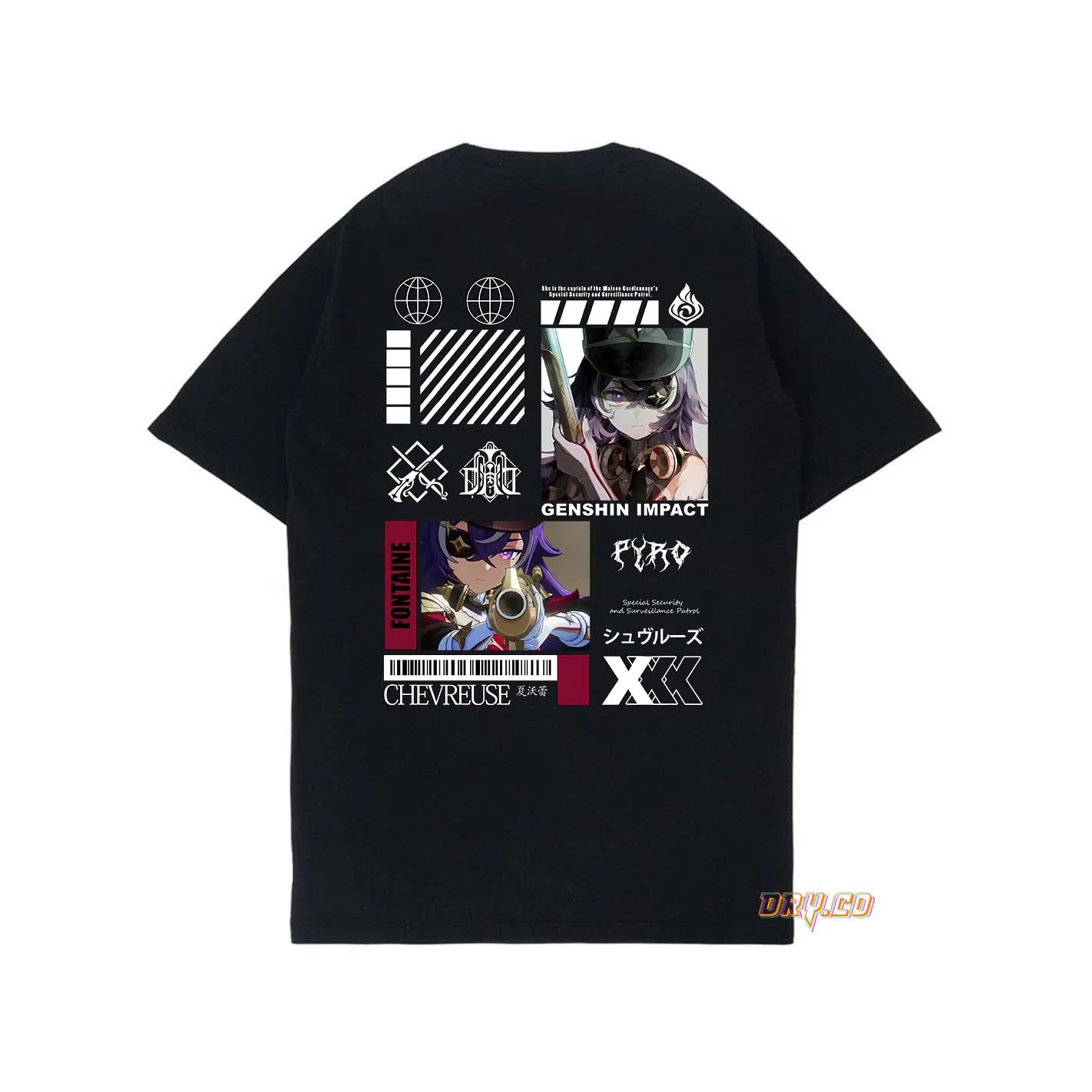 Chevповторное использование TEEKAOS GAME GENSHIN IMPACT (Фонтейн) унисекс PRIA WANITADRYCO