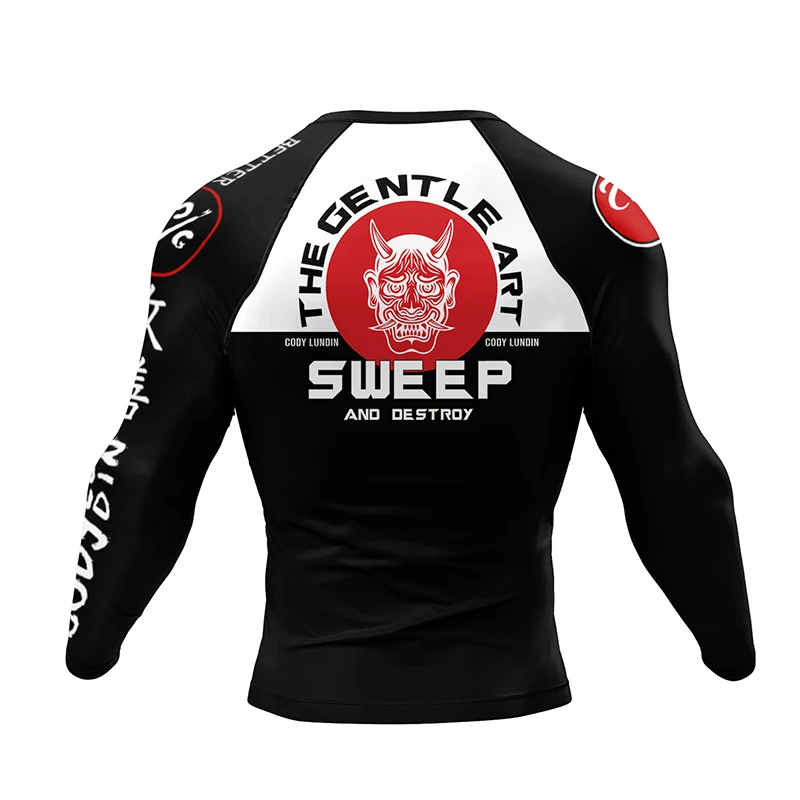 Фото Новинка, комплект из рубашки и брюк для бокса, Jiu Jitsu Rushguard для мужчин, одежда для ММА Rashguard, шорты для кикбоксинга, муай вафта, спортивная одежда для бокса №5