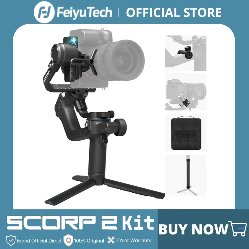 FeiyuTech SCORP 2, комплект, стабилизатор подвеса для камеры, сенсорный экран, встроенный трекер с искусственным интеллектом для беззеркальной зеркальной камеры, обновленный скорп