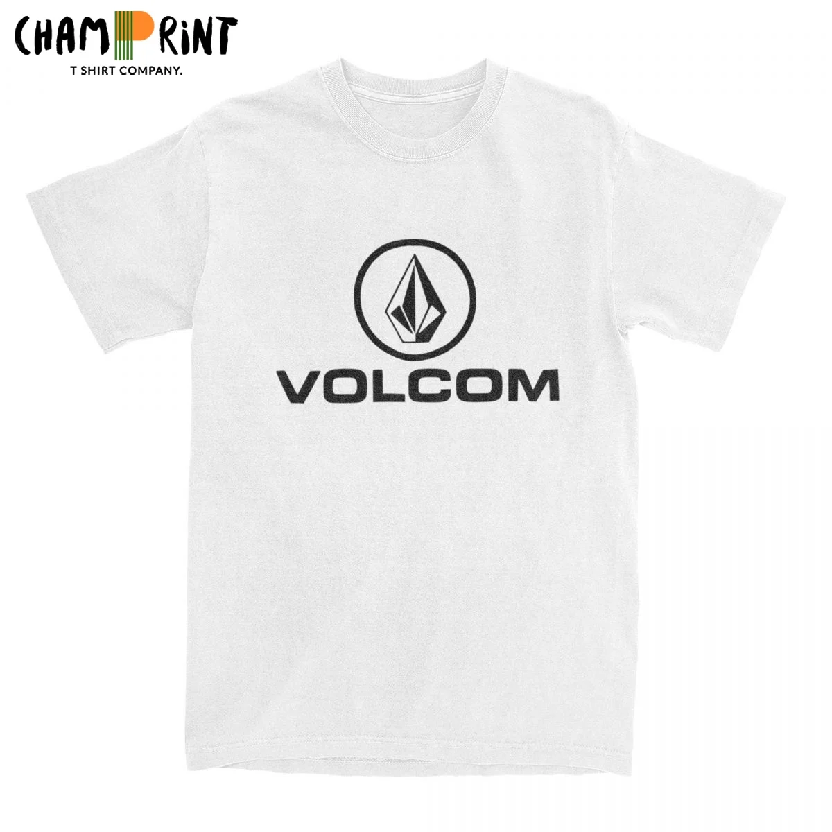 Оригинальные мужские футболки с логотипом Volcoms, футболка с круглым вырезом из 100% хлопка, футболка с коротким рукавом, топы с принтом