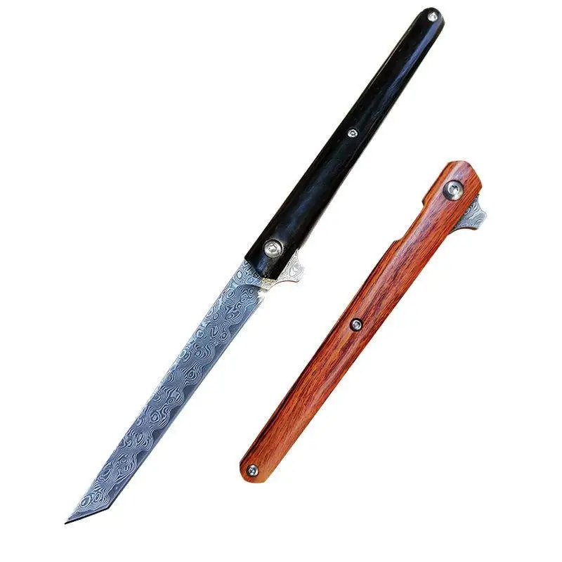 Складной нож из стали M390, открывающийся нож из дамасской стали с узором, уличные карманные ножи из массива дерева для фруктов, резак (art.: 3920bb5d0ca93) - 3920bb5d0ca93