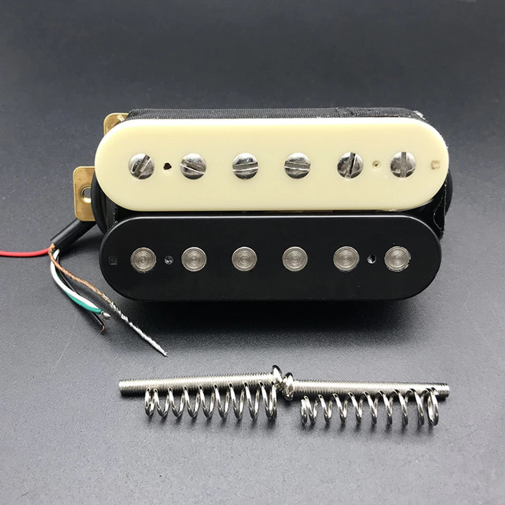 Фото Приемник для электрогитары Humbucker с двойной катушкой, приемники для шеи и моста, цвет зебры для двойного хамбакера №3