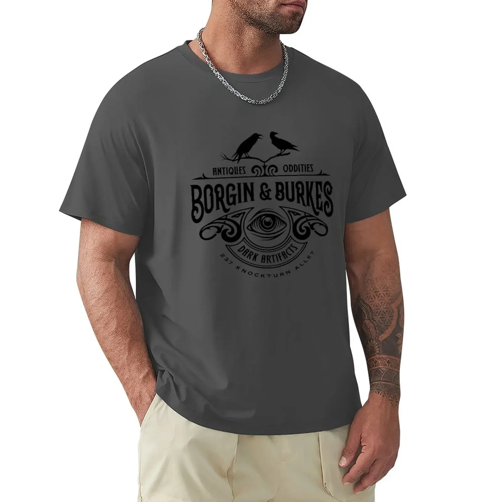 Футболка Borgin And Burkes Oddities, быстросохнущая одежда на день Святого Валентина, мужские винтажные футболки в стиле аниме