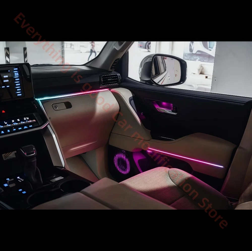 Фото Для Toyota Land Cruiser LC300 светодиодный окружающий свет автомобильные аксессуары центральный светильник управления светящимся звуковым сигналом специальные кнопки и управление через приложение №5
