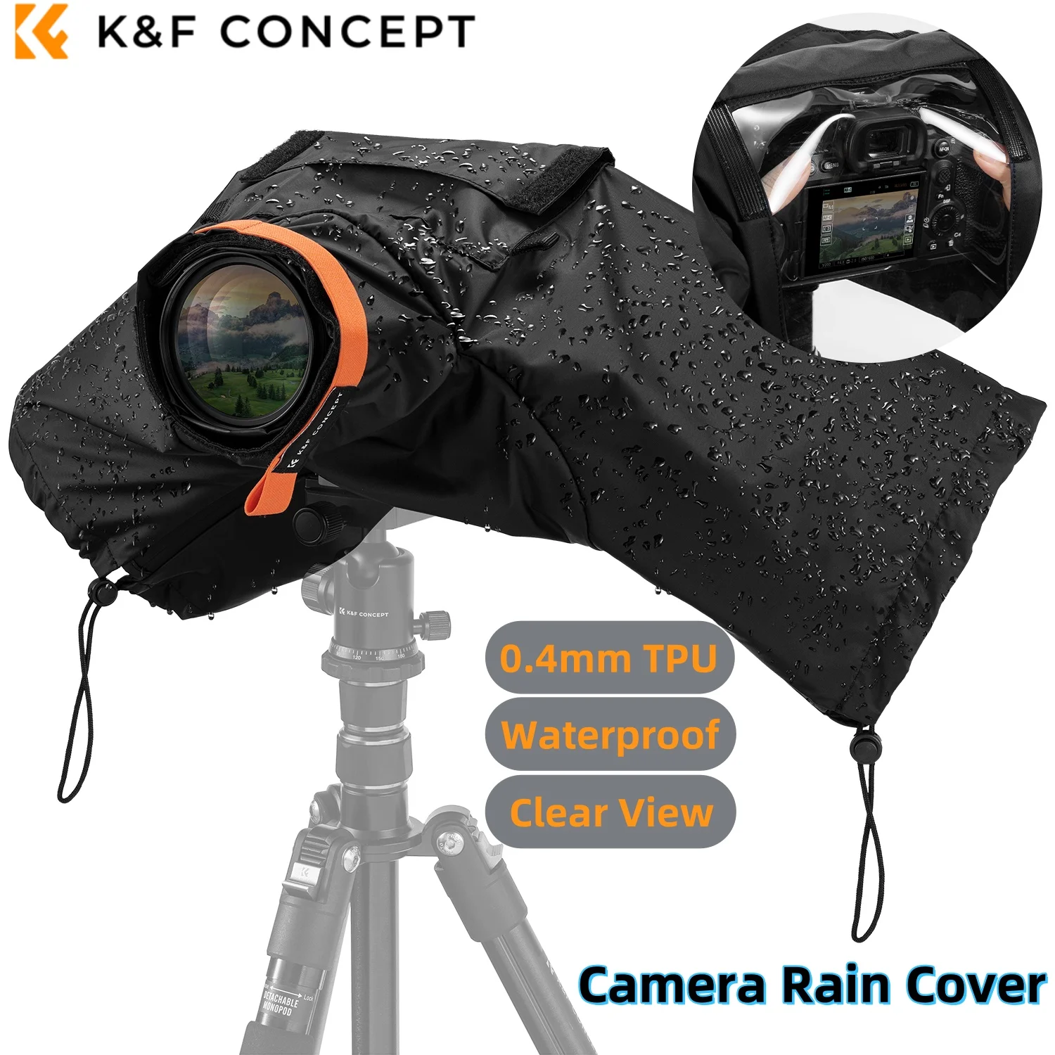 K & F Concept Clear View дождевик для камеры водонепроницаемый плащ дождевик аксессуары для DSLR-камеры для Canon Nikon Sony дождевик