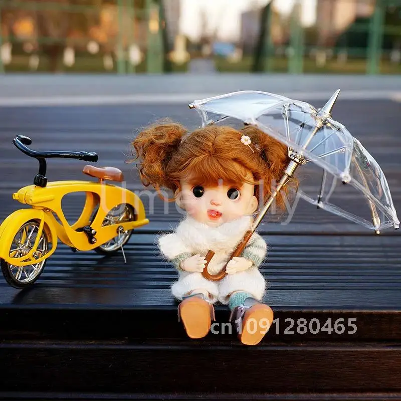 Мини-прозрачный зонт в масштабе 1/6 или 1/12 для Blyth Barbies OB11 1/8 BJD, кукла, одежда, аксессуары, игрушка