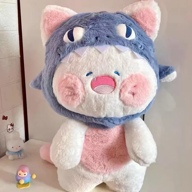 Kawaii деформированная Акула кошка плюшевая игрушка плюшевая Милая кошка кукла в шляпе милые животные Подушка Мягкий мультфильм детский Рождественский подарок