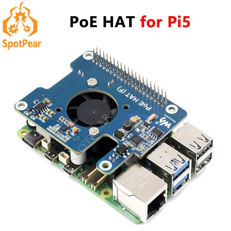 Материнская плата Raspberry Pi 5 PoE Power over Ethernet 802.3af Moudle для Pi5