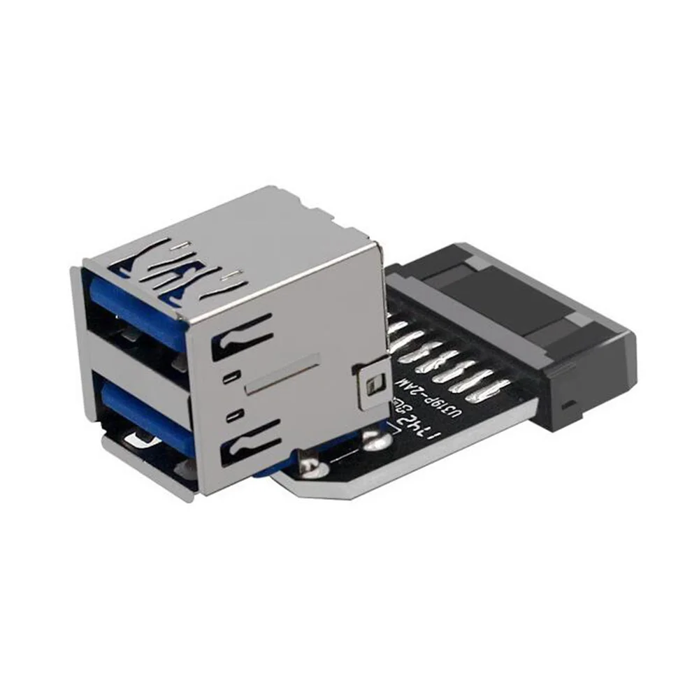 Фото 20Pin к двойному USB 3,0 адаптер Соединительная материнская плата для настольного компьютера 19 Pin/20P разъем к 2 портам USB a гнездовой разъем, PH21 №3