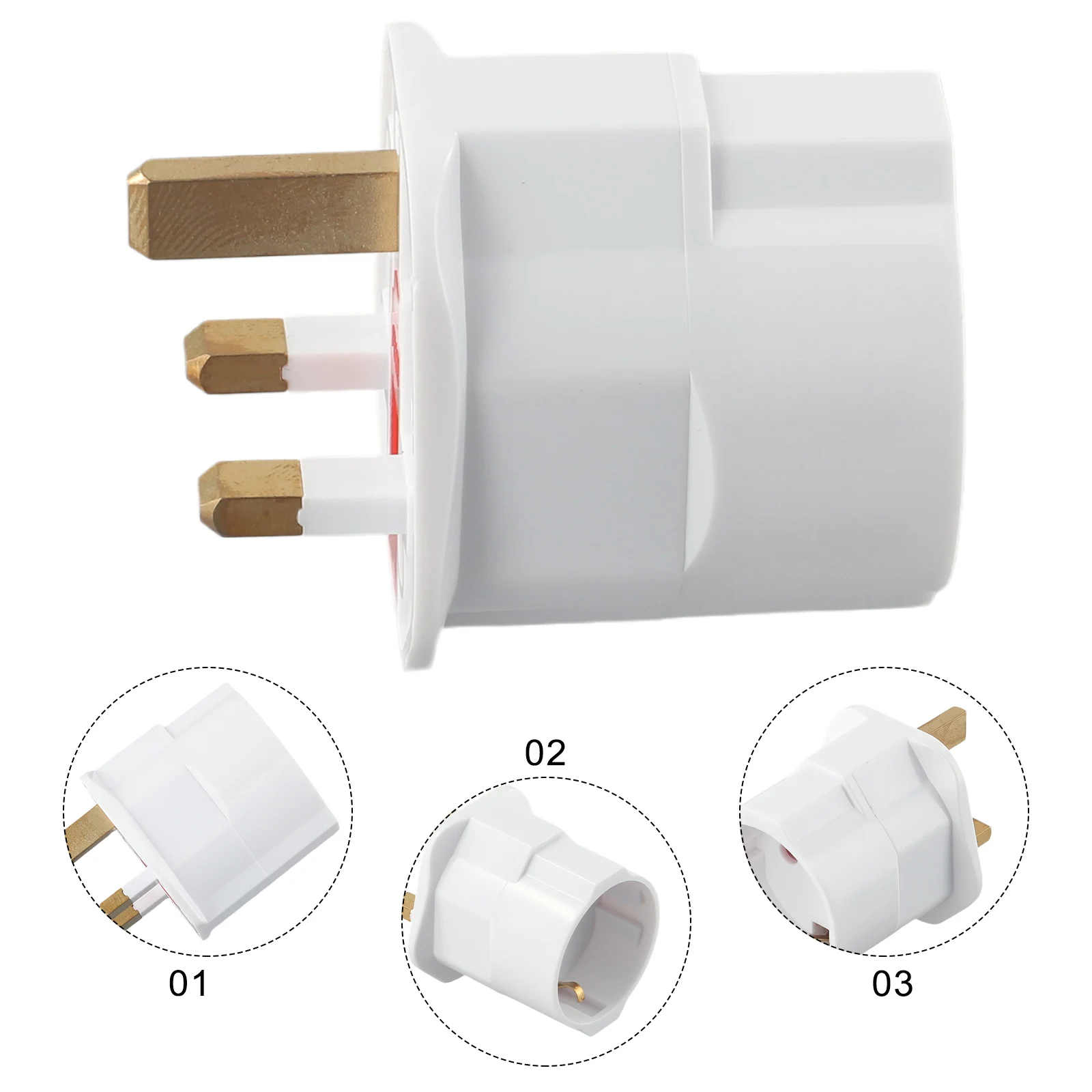 Британский штепсельный адаптер Home 2Pin до 3Pin ABS прочный европейский стиль три штыря с заземляющими электронными компонентами