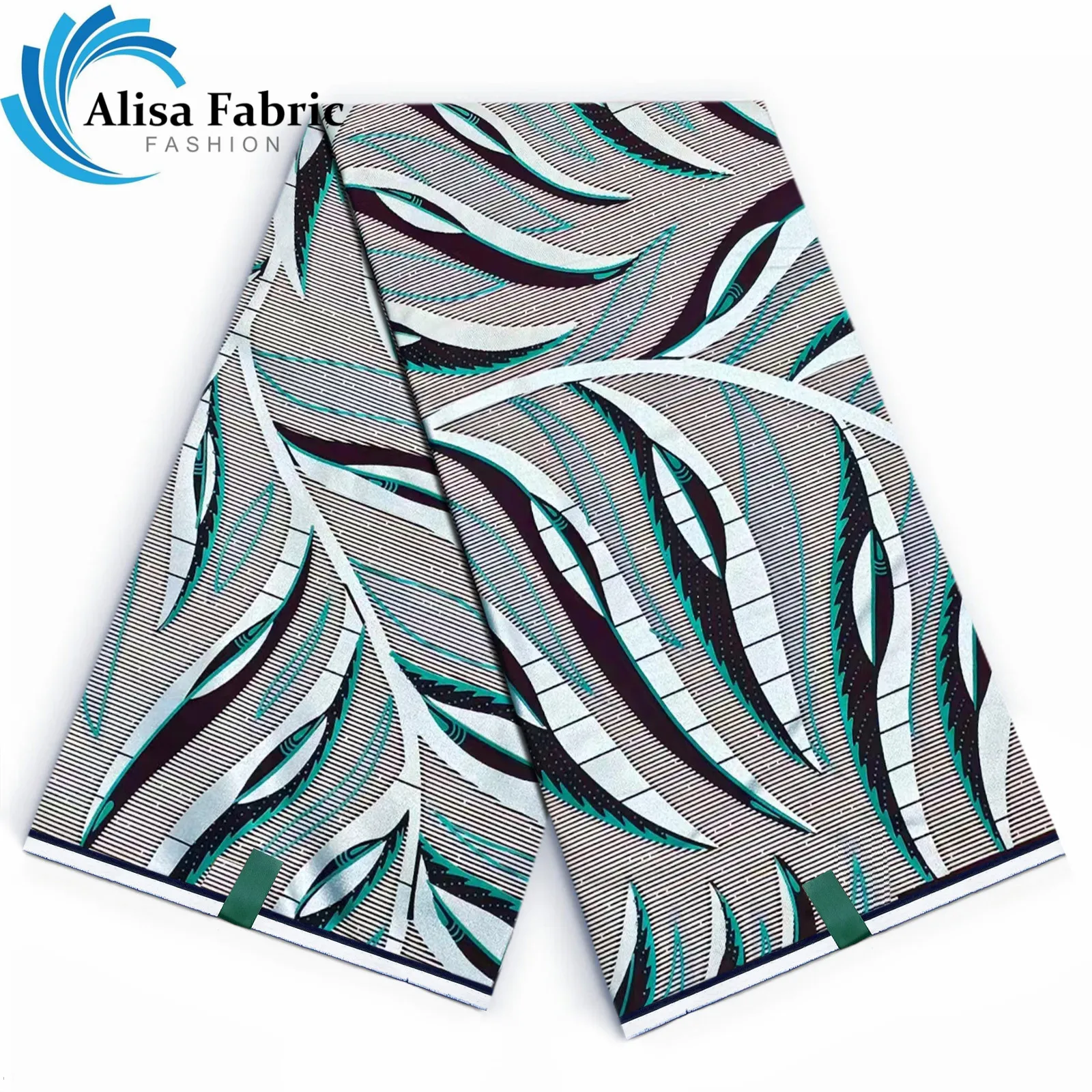 Фото Настоящая оригинальная африканская ткань Grand Super Batik Flash с золотым принтом, восковая ткань Анкара, 100% хлопок, африканская золотая ткань, мягкая L2 №2