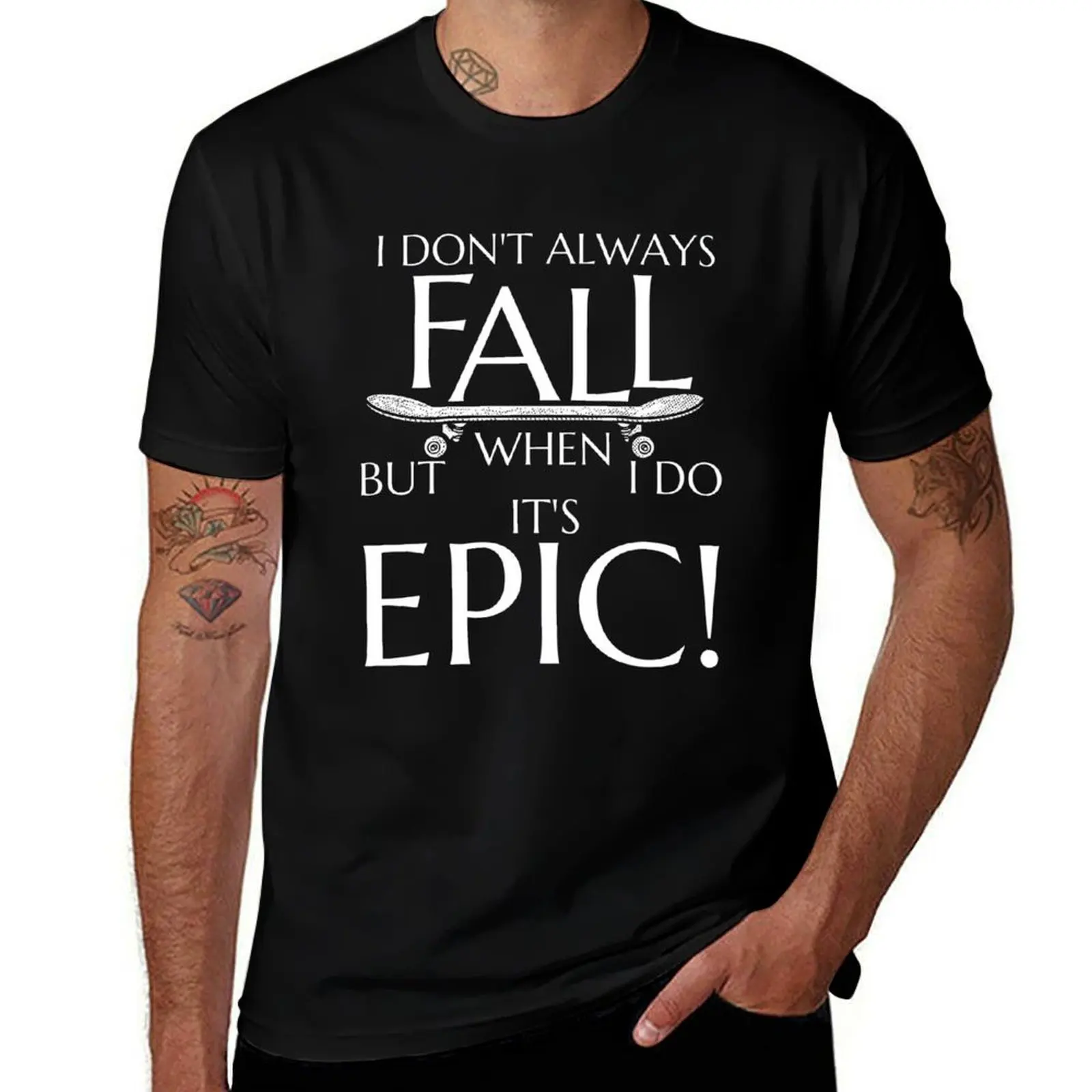 Футболка Epic Fall, мужские винтажные мужские однотонные футболки с аниме
