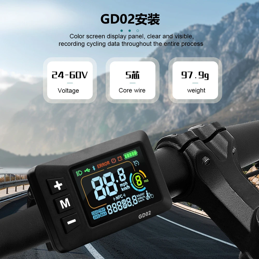 Фото Интеллектуальный ЖК-дисплей для электронного велосипеда 24 В-60 В JN LCD-GD02, цветной экран SM/водонепроницаемая вилка, модифицированные аксессуары для горного велосипеда №5