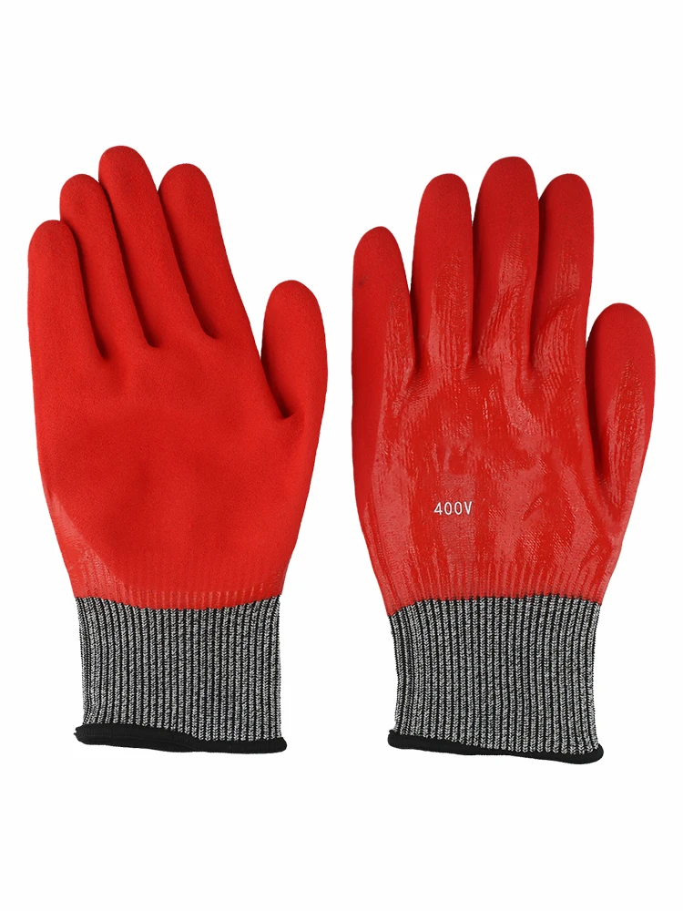 Фото Изоляционные перчатки 400 В, перчатки PPE, простые в использовании, устойчивость к трению мобильному телефону, процесс вторичного погружения 85*245 мм №3