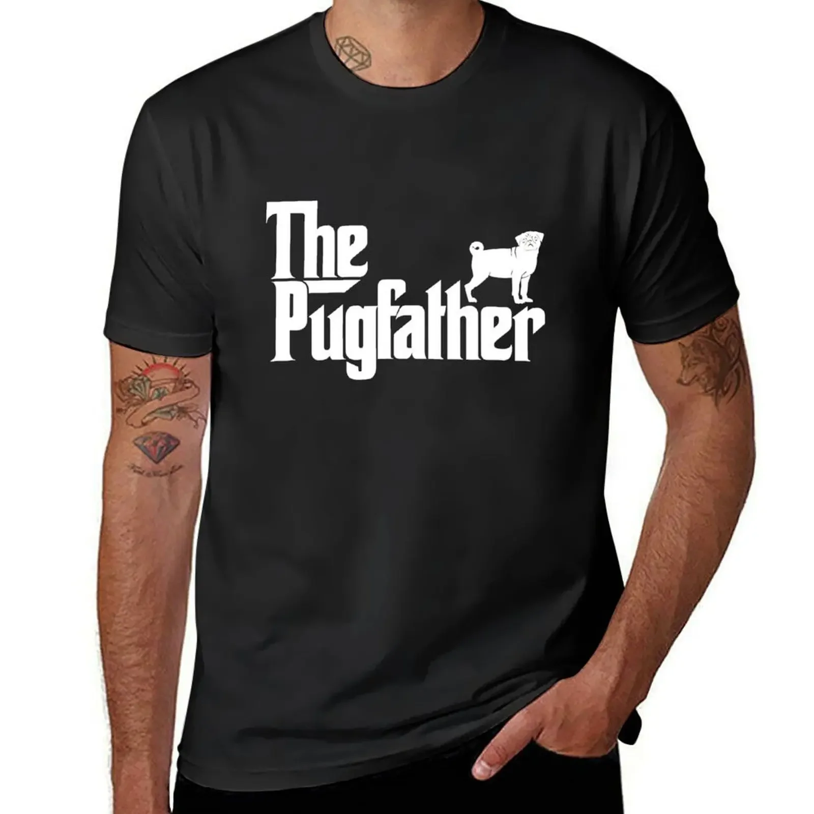Футболка Pugfather Funny Pug Dog на день отца, мужская одежда, мешковатые рубашки, мужская одежда