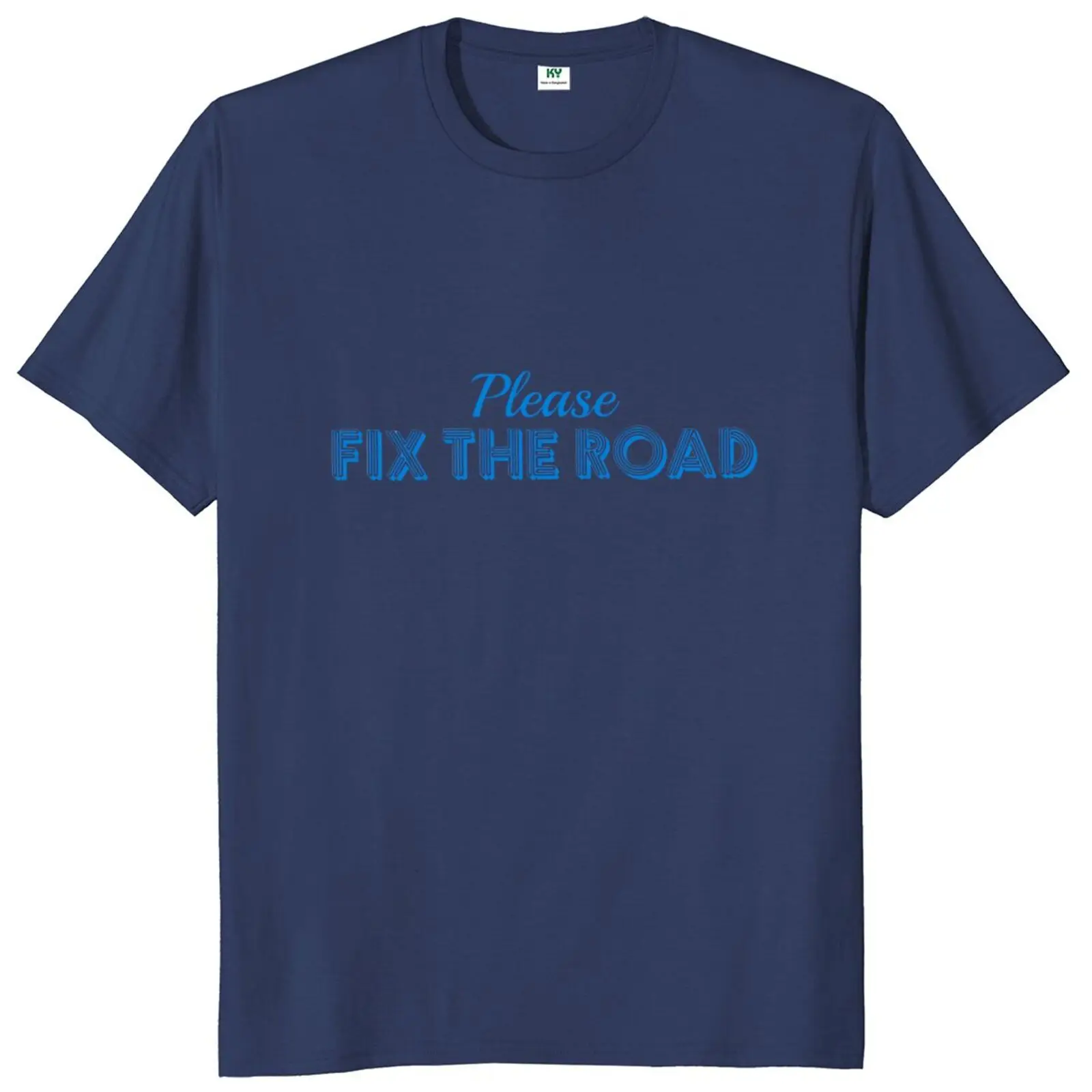Фото Футболка с надписью «Пожалуйста, Fix The Road», коллекция 2022, Женские топы для пазлов, 100% хлопок, европейский размер, повседневные летние мягкие футболки унисекс №3