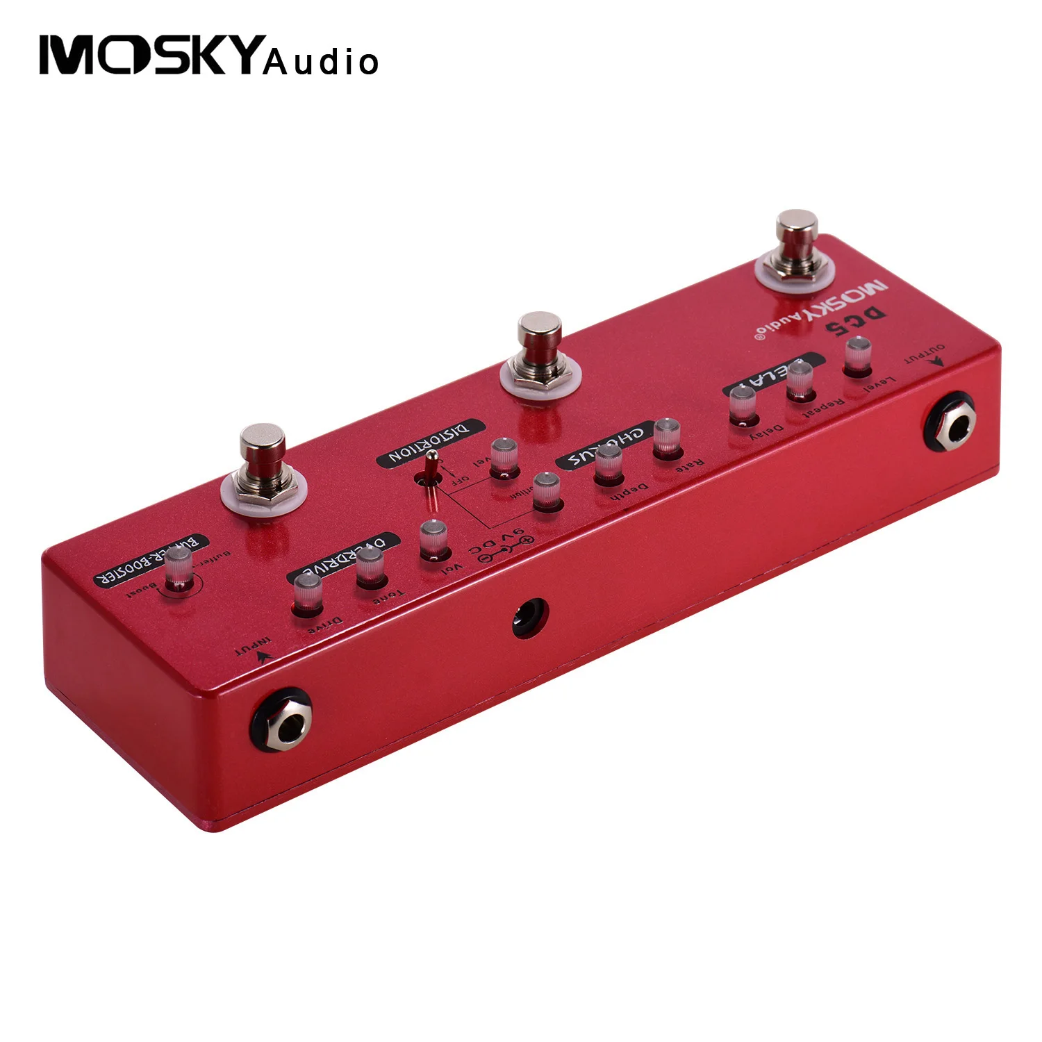 Педаль Эффектов MOSKYAudio Для Гитары DC5 6-в-1 С Задержкой Хору Искажения Overdrive True Bypass Буферная Педаль