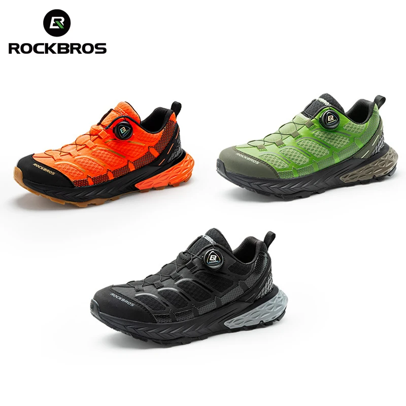 ROCKBROS повседневная спортивная обувь, мужские нескользящие кроссовки, дышащая уличная обувь для кемпинга, пешего туризма, велоспорта, тренировочная обувь для беговых лыж