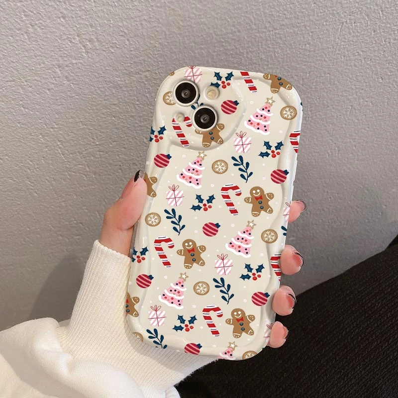 Милый рождественский чехол со снежинкой и пряничным человечком для Xiaomi Poco X7 5G Чехлы Poco M6 Pro 4G F7 F6 F5 X6 X5 X3 F3 Мягкий чехол