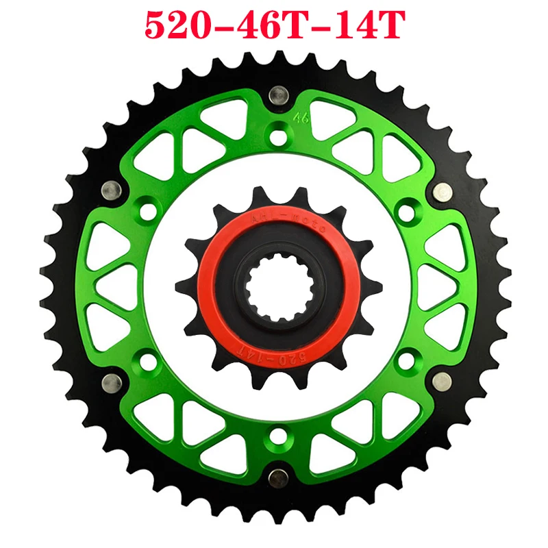 Фото AHL 520 Мотоцикл 45T ~ 52T 14T Передняя и задняя звездочка для KAWASAKI KLX250 SDF SEF 2013-2014 KLX250S 2006-2007 KLX250 KLX 250 S №2