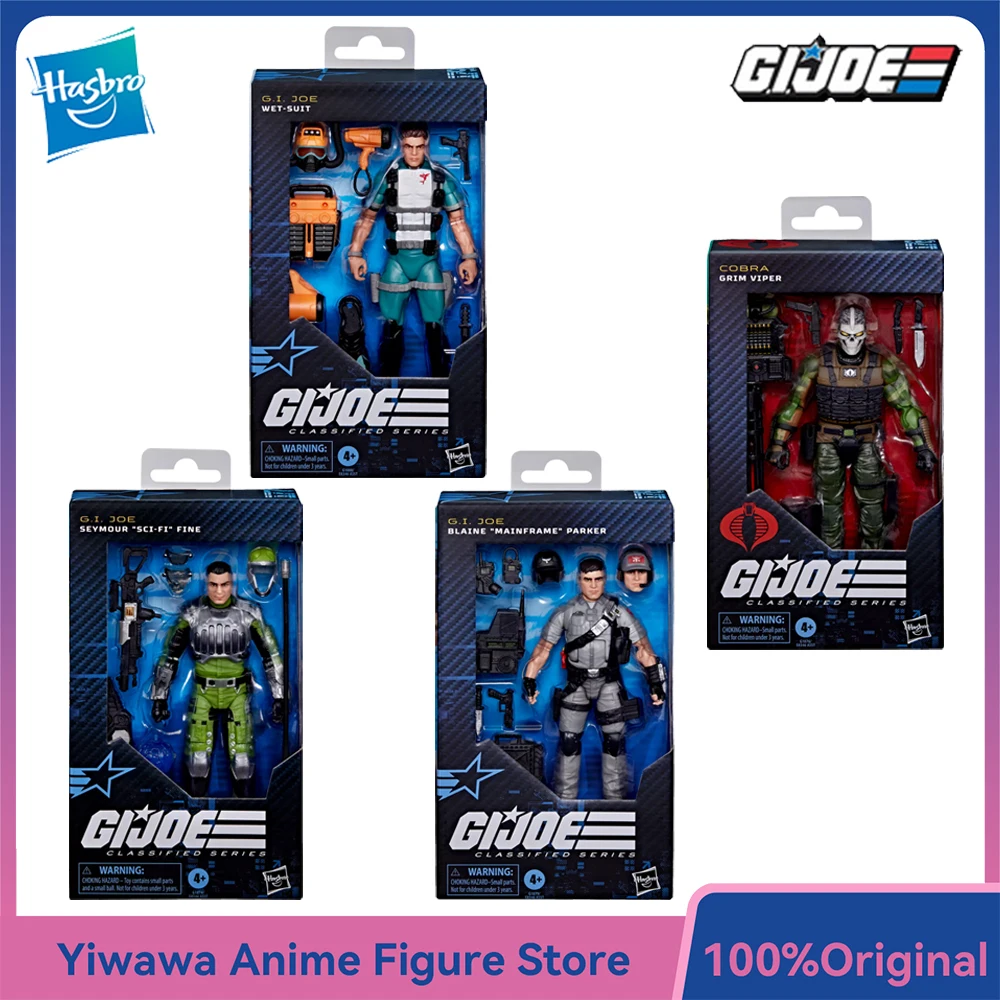 Оригинальный НОВЫЙ Hasbro G.I. Joe Classified Series Grim Viper, Seymour 'Sci-Fi' Fine, Parker Blaine 'Mainframe' и влажный костюм