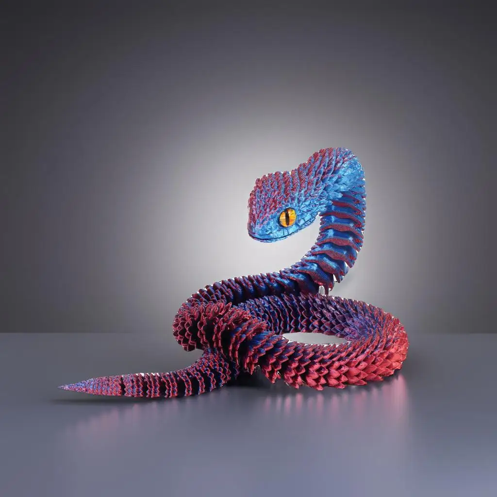 Реалистичная фигурка змеи с подвижными суставами, 3D-печать, материал EP, уникальный декор для дома и офиса, идеальный новогодний подарок